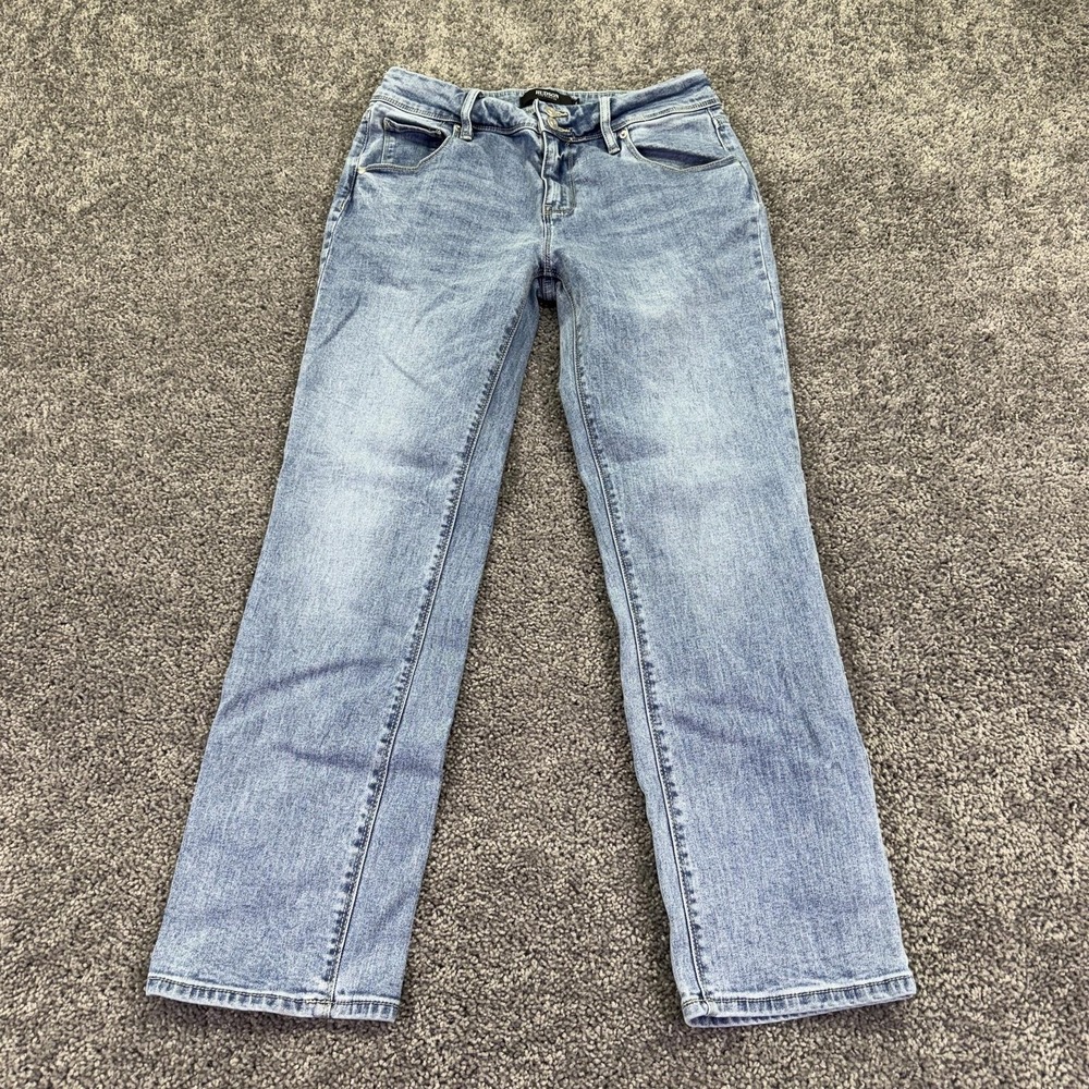 Hudson Jeans Womens 8 Blue Straight Light Wash Stretch Denim Casual City